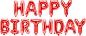 Набор шаров-букв (16''/41 см) Мини-Надпись "Happy Birthday", Красный, 1 шт. в упак.
