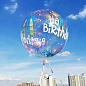 Шар (20''/51 см) Сфера 3D, Deco Bubble, С Днем Рождения! (свечи), Прозрачный, 1 шт. в упак.