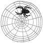 Декоративное украшение, Паук на паутине, 11,5*10 см / 35 см, Черный/Серебро, 1 шт.