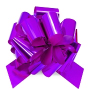 Бант Шар, Фиолетовый, Лаковый, 21 см, 1 шт. 