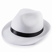 Шляпа Мафиози, фетр, Белый/Черный, 1 шт. 