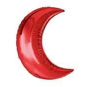 Шар (32''/81 см) Фигура, Полумесяц, Красный, 1 шт. в уп.