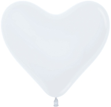 Сердце (12''/30 см) Белый (005), пастель, 50 шт.