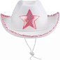 Шляпа, Кантри Гламур, с розовой звездой, фетр, Белый, 1 шт.