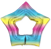 Шар (37''/94 см) Звезда, Контур, Диагональная радуга, Градиент, 1 шт.