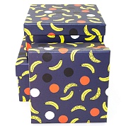Набор коробок Банановый микс с конфетти, Черный, 17*17*8 см, 2 шт. в упак. 