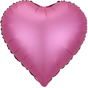 Шар с клапаном (9''/23 см) Мини-сердце, Розовый, 1 шт.