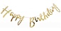 Гирлянда Happy Birthday (курсив), Золото, Металлик, 200 см, 1 шт.