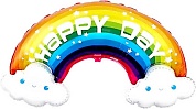 Шар (39''/99 см) Фигура, Радуга в облаках, Happy Day, 1 шт.