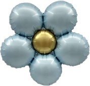 Шар (18''/46 см) Цветок, Ромашка (надув воздухом), Голубой, Сатин, 1 шт. 