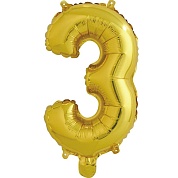 Шар с клапаном (16''/41 см) Мини-буква, З, Золото, 1 шт. в упак.