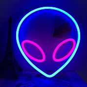 Световая фигура Инопланетянин, Розовый/Синий, 19,5*22 см. 1 шт.
