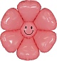 Шар (28''/71 см) Цветок, Ромашка Улыбка (надув воздухом), Розовый, 1 шт. 