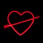 Световая фигура Сердце, со стрелой, Красный, 18*28 см. 1 шт.