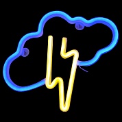 Световая фигура Облако с молнией, 23*30 см. Синий/Теплый белый, 1 шт.