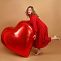 Шар (60''/152 см) Сердце, Красный, 1 шт. 