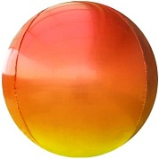 Шар (22''/56 см) Сфера 3D, Красный/Желтый, Градиент, 1 шт.