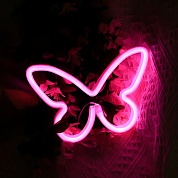 Световая фигура Бабочка, Розовый, 16*22,5 см. 1 шт.