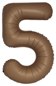 Шар (34''/86 см) Цифра, 5 Slim, Шоколад, Матовый, 1 шт.