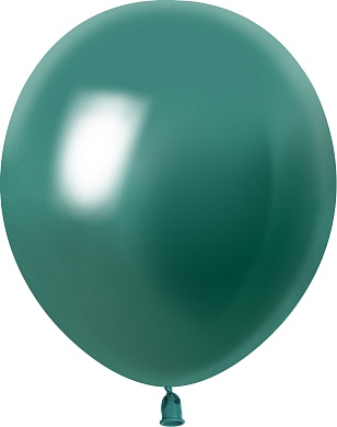 Шар (18''/46 см) Зеленый, хром, 10 шт.