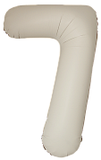 Шар (34''/86 см) Цифра, 7 Slim, Кремовый Латте, Матовый, 1 шт.