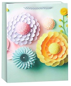 Пакет подарочный, Бумажные цветы, Дизайн №2, с блестками, 41,5*30*12 см, 1 шт.