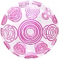 Шар (20''/51 см) Сфера 3D, Deco Bubble, Розовые круги, Прозрачный, 1 шт. в упак.