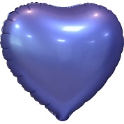Шар (18''/46 см) Сердце, Фиолетовый, Сатин, 5 шт. в упак.