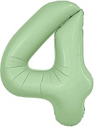 Шар (40''/102 см) Цифра, 4 Slim, Олива, 1 шт. в упак. 