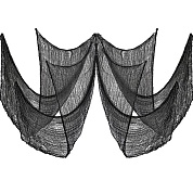 Декор.украшение, Истлевшая ткань - марля для Хэллоуина, Черный, 215*400 см, 1 шт.