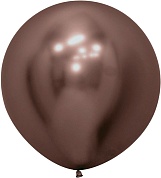 Шар (24''/61 см) Reflex, Зеркальный блеск, Трюфель (976), хром, 3 шт.