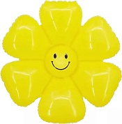 Шар (35''/89 см) Цветок, Ромашка (надув воздухом), Желтый, 1 шт.