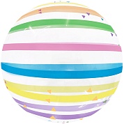 Шар (20''/51 см) Сфера 3D, Deco Bubble, Разноцветные полоски, Прозрачный, 1 шт. в упак.
