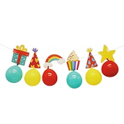 Гирлянда Яркий праздник, с воздушными шарами, 100 см, Ассорти, 1 шт.