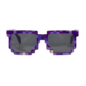 Карнавальные очки, Пиксели, Фиолетовый, 14,4*5 см, 1 шт. 