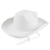Шляпа Ковбой, со шнурком для затягивания, Белый, 1 шт. 