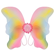 Крылья, Красочная бабочка, Розовый/Желтый/Голубой, с блестками, 48*37 см, 1 шт. 