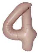 Шар (34''/86 см) Цифра, 4 Slim, Винтажная роза, Матовый, 1 шт.