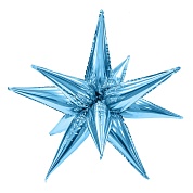 Шар (26''/66 см) Звезда, Составная, Холодный голубой, 1 шт. в уп. 
