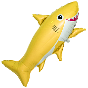 Шар (39''/99 см) Фигура, Счастливая акула, Желтый, 1 шт.