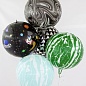 Шар (22''/56 см) Сфера 3D, Мрамор, Зеленый, Агат, 1 шт.