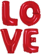 Набор шаров-букв (16''/41 см) Мини-Надпись "LOVE", Красный, 1 упак. в упак.