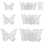 Наклейки Волшебные бабочки, Серебро, 8-12 см*4 шт, 12 шт, 1 упак.