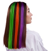 Цветные пряди для волос, на заколке, 5 гр., Микс Хэллоуин, 50*3,3 см, 6 шт. 